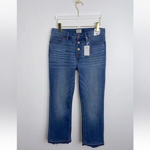 J.Crew Billie Demi Boot Crop Jeans Size 29 NWT Blue Button Fly